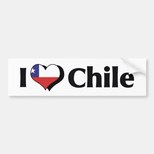 I Love Chile Flag Bumper Sticker