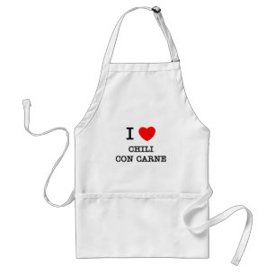 I Love Chili Con Carne Adult Apron