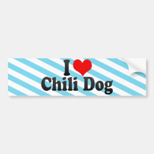 I Love Chili Dog Bumper Sticker
