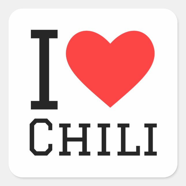 I love chili square sticker (Front)