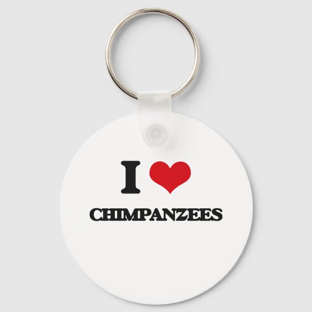 I love Chimpanzees Keychain (Front)