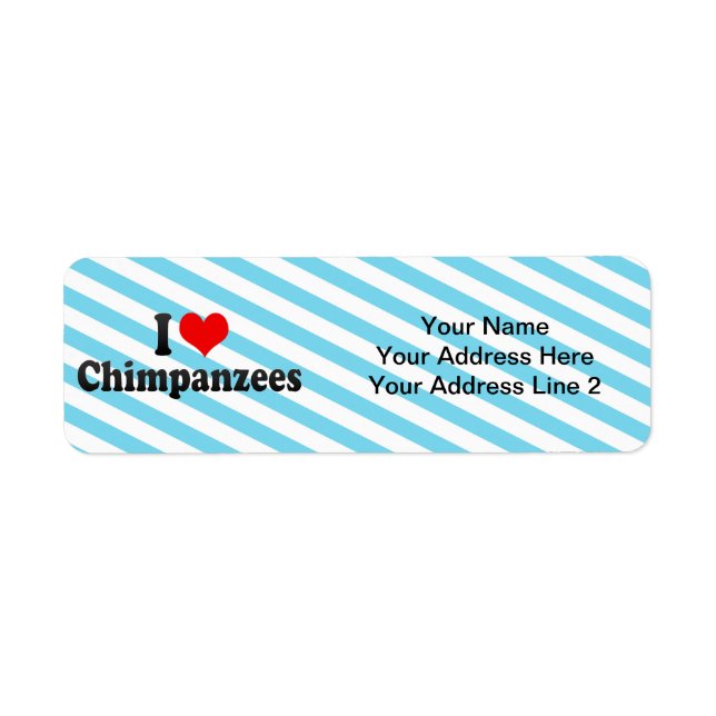 I Love Chimpanzees Label (Front)