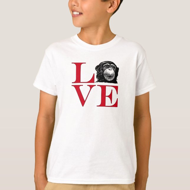 I Love Chimps - Light Colored Tee (Front)