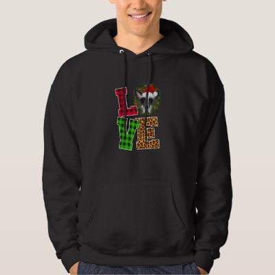 I Love Chinese Crested Dog Santa Hat Leopard Chris Hoodie