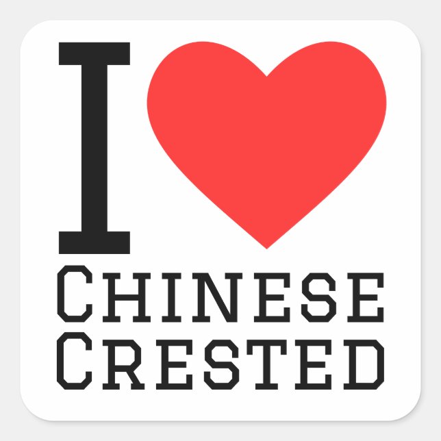 I love Chinese crested Square Sticker (Front)