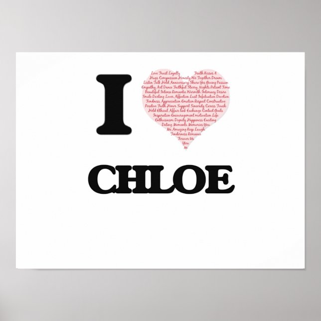 I love Chloe (heart made from words) design Poster (Front)