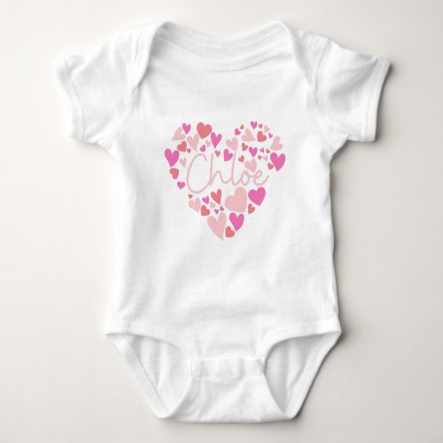 I love Chloe hearts in pink Baby Bodysuit