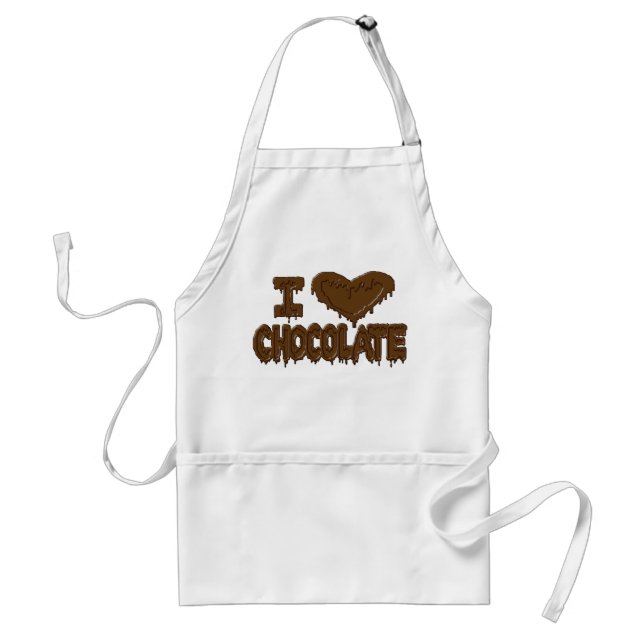 I love chocolate adult apron (Front)