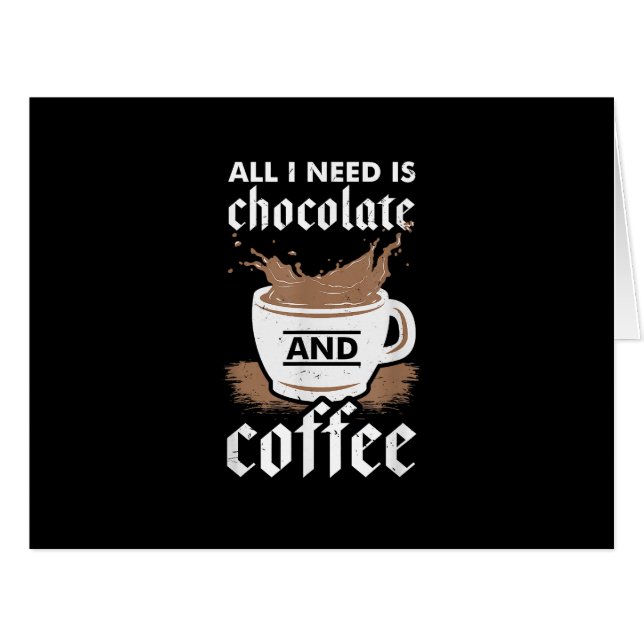 I Love Chocolate And Coffee Cards (Front Horizontal)