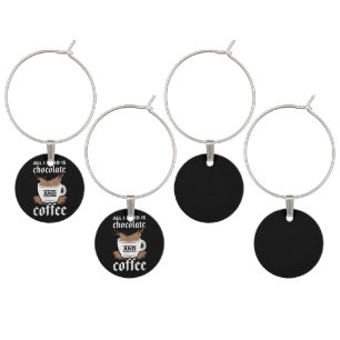 I Love Chocolate And Coffee Wine Charm