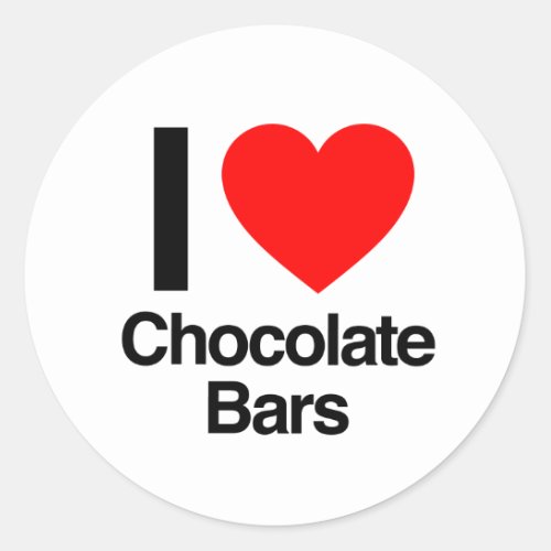 i love chocolate bars classic round sticker