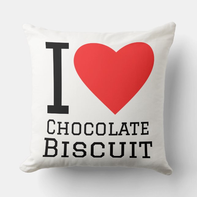 I love chocolate biscuit throw pillow (Front)