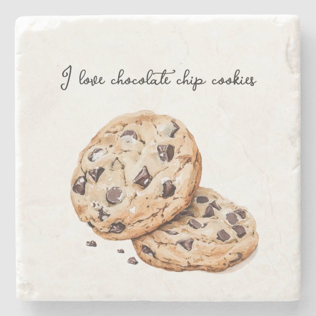 I love chocolate chip cookies   stone coaster (Front)