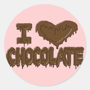 I love chocolate classic round sticker