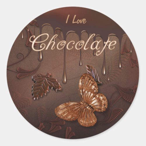 I Love Chocolate Classic Round Sticker