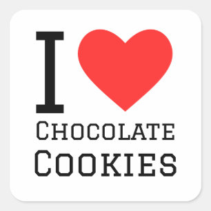 I love chocolate cookies square sticker