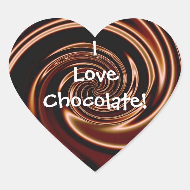 I Love Chocolate! Heart Stickers (Front)