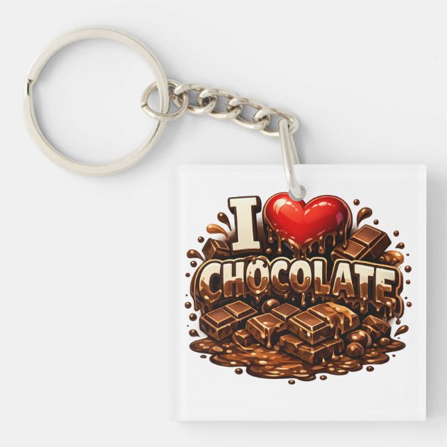 I Love Chocolate Keychain (Front)