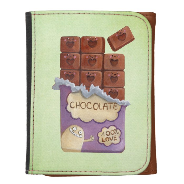 I love Chocolate Leather Trifold Wallets