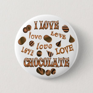 I Love Chocolate Pinback Button