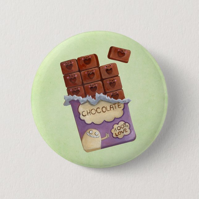 I love Chocolate Pinback Button (Front)