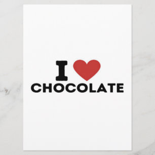 I Love Chocolate Simple- Cute Chocolate Lover Gift Menu