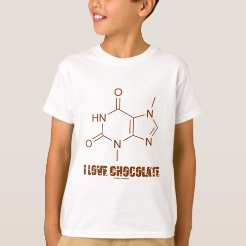 I Love Chocolate Theobromine Chemical Molecule T_Shirt