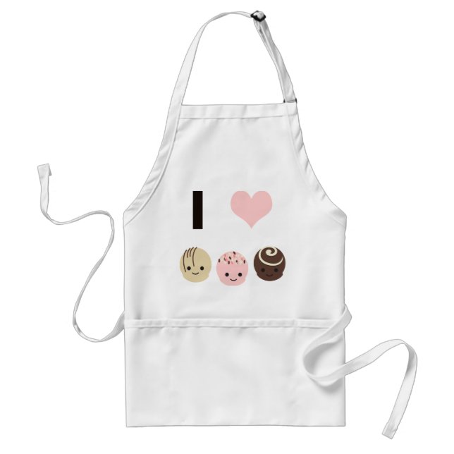 I Love Chocolate truffles Adult Apron (Front)