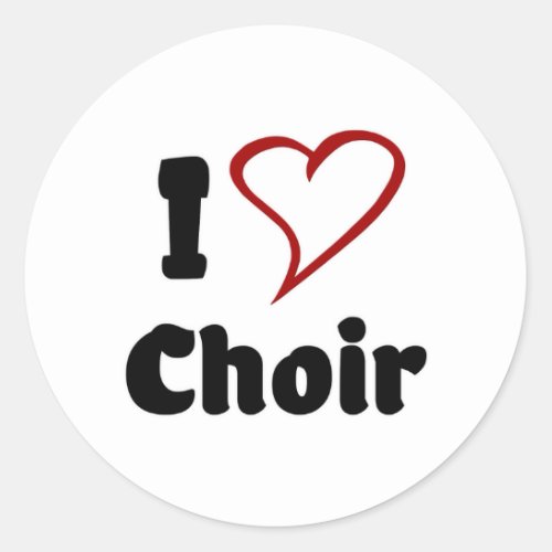 I Love Choir Classic Round Sticker