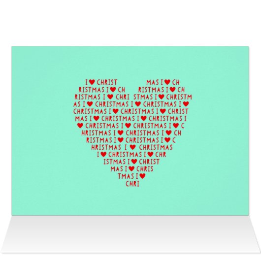 I Love Christ Christmas Holidays Red Heart Text (Inside Horizontal (Top))