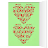 I Love Christ Christmas Religious Double Red Heart (Inside (Left))