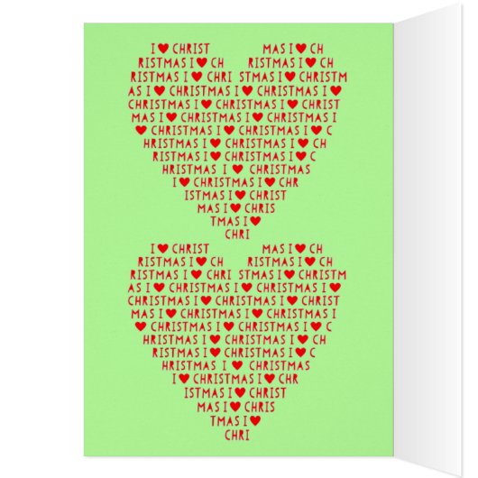 I Love Christ Christmas Religious Double Red Heart (Inside (Left))