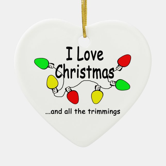 I Love Christmas Ceramic Ornament (Front)