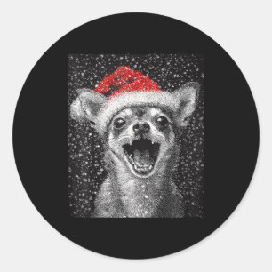 I Love Christmas Chihuahua Classic Round Sticker