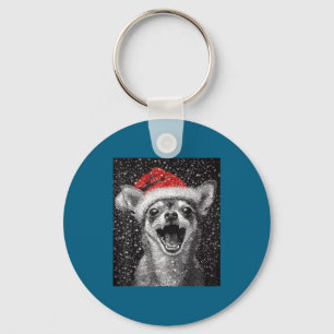 I Love Christmas Chihuahua Keychain