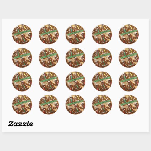 I Love Christmas Cookies _ Colorful Gingerbread Classic Round Sticker