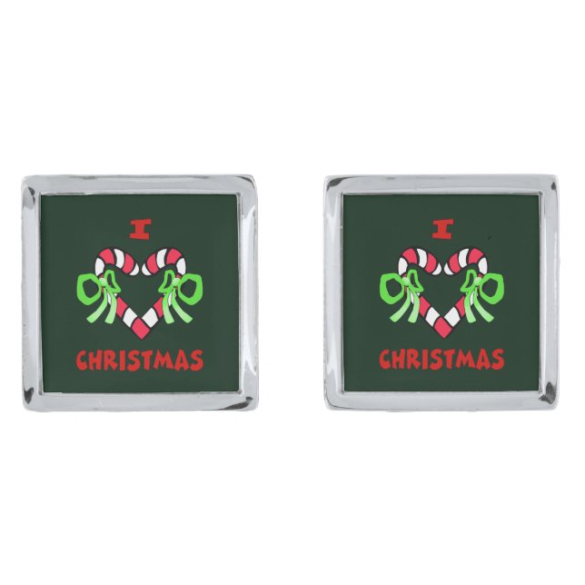 I Love Christmas Cufflinks (Front)