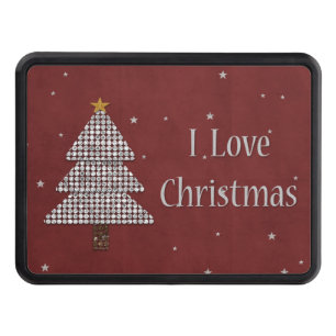 I Love Christmas Diamond Christmas Tree Hitch Cover
