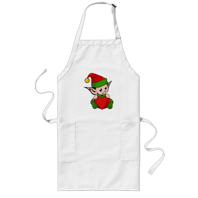 "I LOVE CHRISTMAS" ELF LONG APRON (Front)