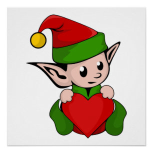 "I LOVE CHRISTMAS" ELF POSTER