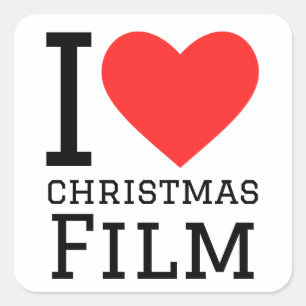 I love Christmas film Square Sticker