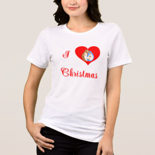I Love Christmas Holy Family Christian Tri-Blend Shirt