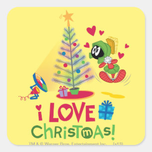 I Love Christmas - MARVIN THE MARTIAN™ Square Sticker