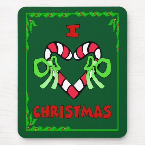 I Love Christmas Mouse Pad