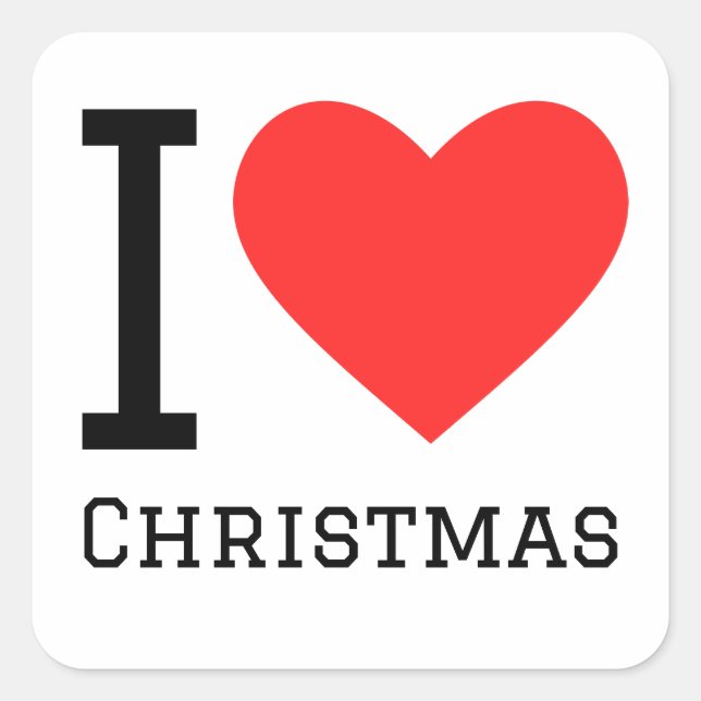 I love Christmas  Square Sticker (Front)