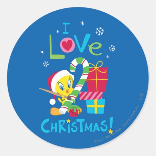 I Love Christmas _ TWEETY Classic Round Sticker