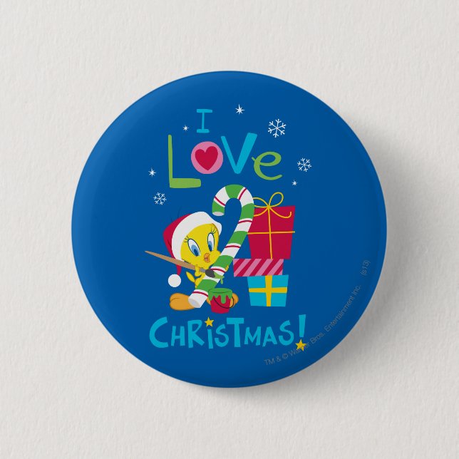 I Love Christmas - TWEETY™ Pinback Button (Front)