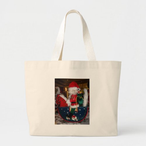 I love Christmas With Snow Happy Holidays Large Tote Bag