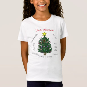 I Love Christmas Yellow Star Gingerbread Man Tree T-Shirt