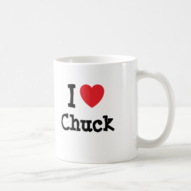 I love Chuck heart custom personalized Coffee Mug (Right)
